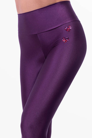 Amoureuse Leggings with Three Hand-Applied Crystal Hearts