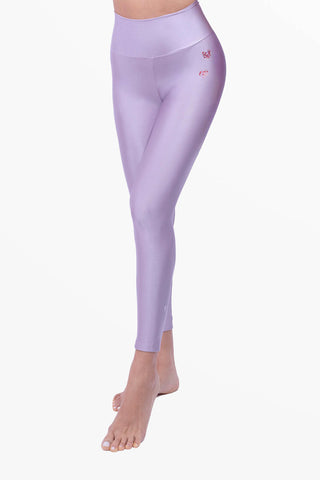 Amoureuse Leggings Glycine avec trois cœurs en cristaux appliqués