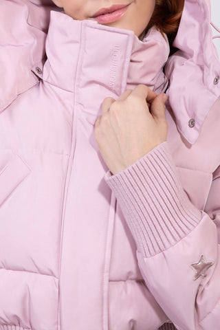 Megeve verkürzte rosa Skijacke