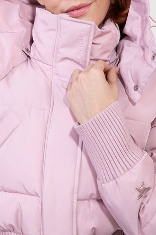 Megeve verkürzte rosa Skijacke