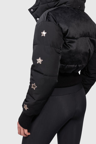 Megeve Velvet Veste de Ski Cropped Black