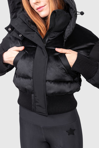 Megeve Velvet Veste de Ski Cropped Black