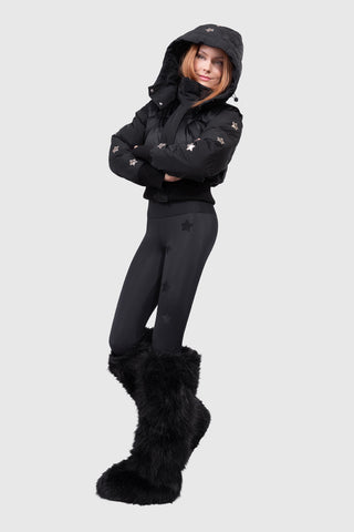 Megeve Velvet Veste de Ski Cropped Black