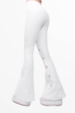 Megeve Winter Leggings de Ski Super Warm Blanc et Rose