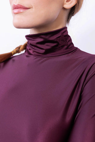 Lunis Diamond-Rollkragentop aus seidigem Lycra