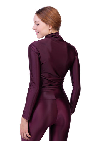 Lunis Diamond-Rollkragentop aus seidigem Lycra