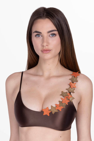 Volant Top Bra Cioccolato