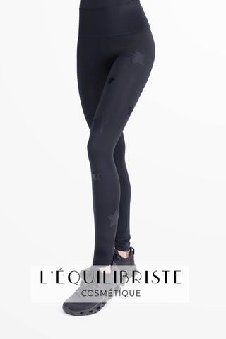 Leggings Cafeine Stelle Pelle Nera e Pitone