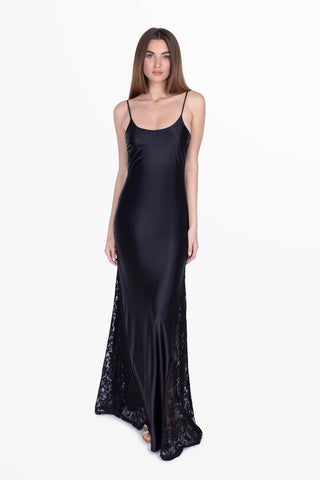 Transparence Robe en Lycra Soyeux et Dentelle