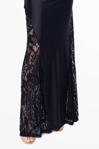 Transparence Robe en Lycra Soyeux et Dentelle