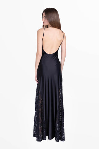 Transparence Robe en Lycra Soyeux et Dentelle