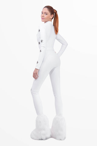 Cortina 2026 Combinaison de Ski Super Warm Blanc et Or