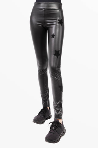 Cosmos Leggings aus StretchSkin mit Schlangenstern-Applikationen