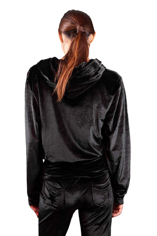 Andromeda – Schwarzer Chenille-Jumpsuit aus Samt