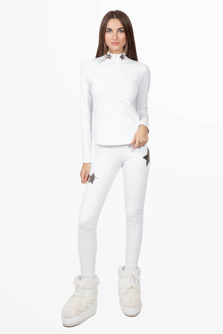 Cortina Winter Leggings vita Alta Blanc