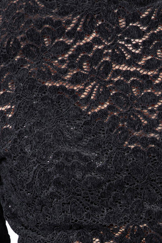 Transparence Jumpsuit aus elastischer Samtspitze mit Innen-Jumpsuit