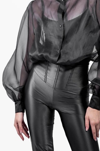 Odile Hose aus seidigem Lycra mit geradem Beinabschluss