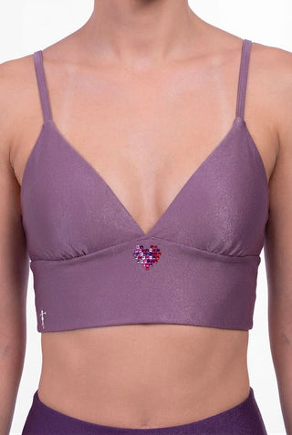 Amoureuse Top Bra mit handapplizierten Kristallherzen