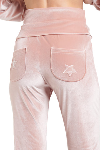 Andromeda Combinaison en Velours Rose Poudré